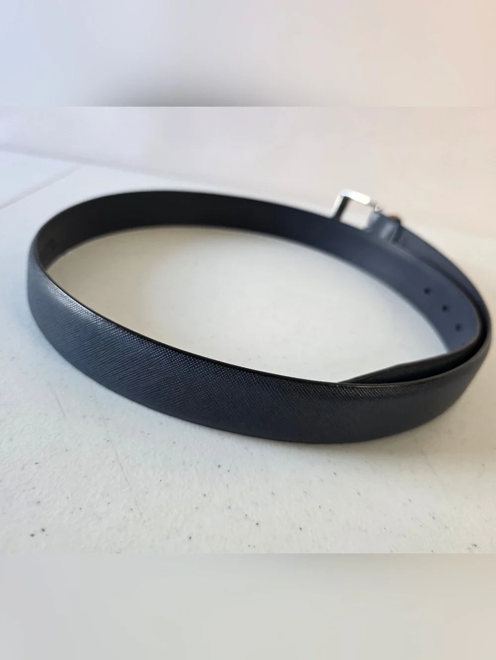 Penguin Full‎ Grain Cowhide Leather Belt Size 40 Blue Casual Preppy Office
